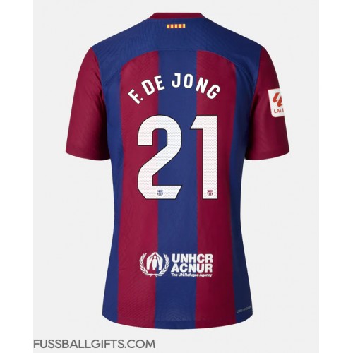 Barcelona Frenkie de Jong #21 Fußballbekleidung Heimtrikot Damen 2023-24 Kurzarm
